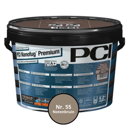 Voegsel PCI Nanofug Premium emmer 5kg nr.55 Notenbruin - Afbeelding 2