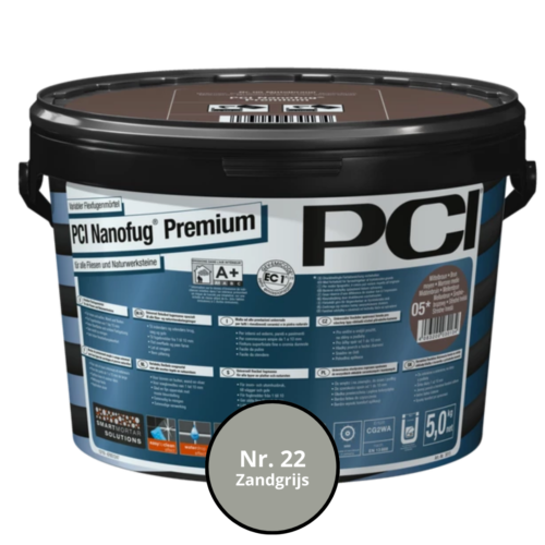 Voegsel PCI Nanofug Premium emmer 5kg nr.22 Zandgrijs - Afbeelding 2